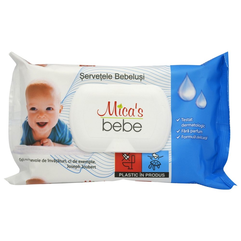 Servetele Umede pentru Bebelusi, Micas, cu Capac, 60 buc Sensitiv