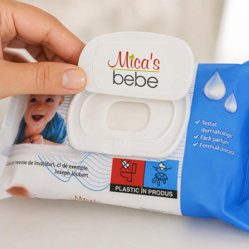 Servetele Umede pentru Bebelusi, Micas, cu Capac, 60 buc Sensitiv
