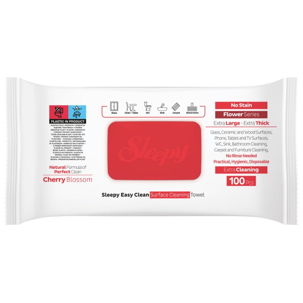 Servetele Umede, Sleepy Easy Clean, Multisuprafete 100 buc Cherry Blossom