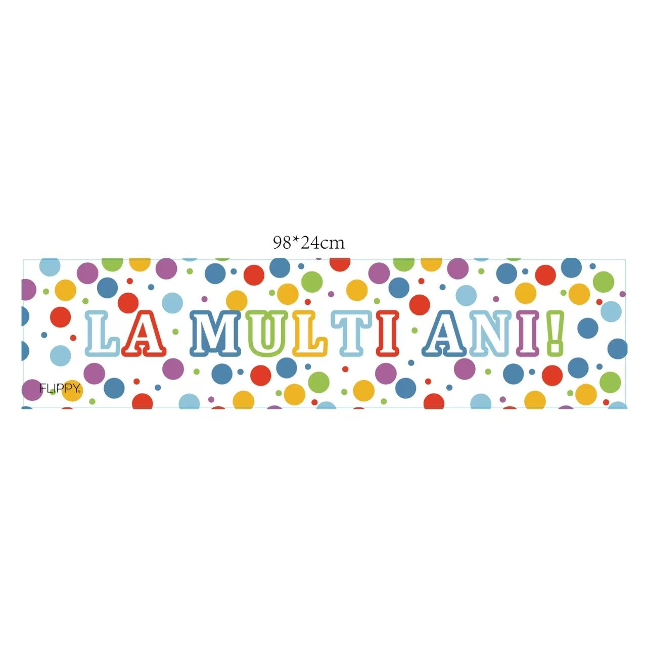 Banner Aniversar, Colectie LA MULTI ANI, 98 x 24 cm, Multicolor