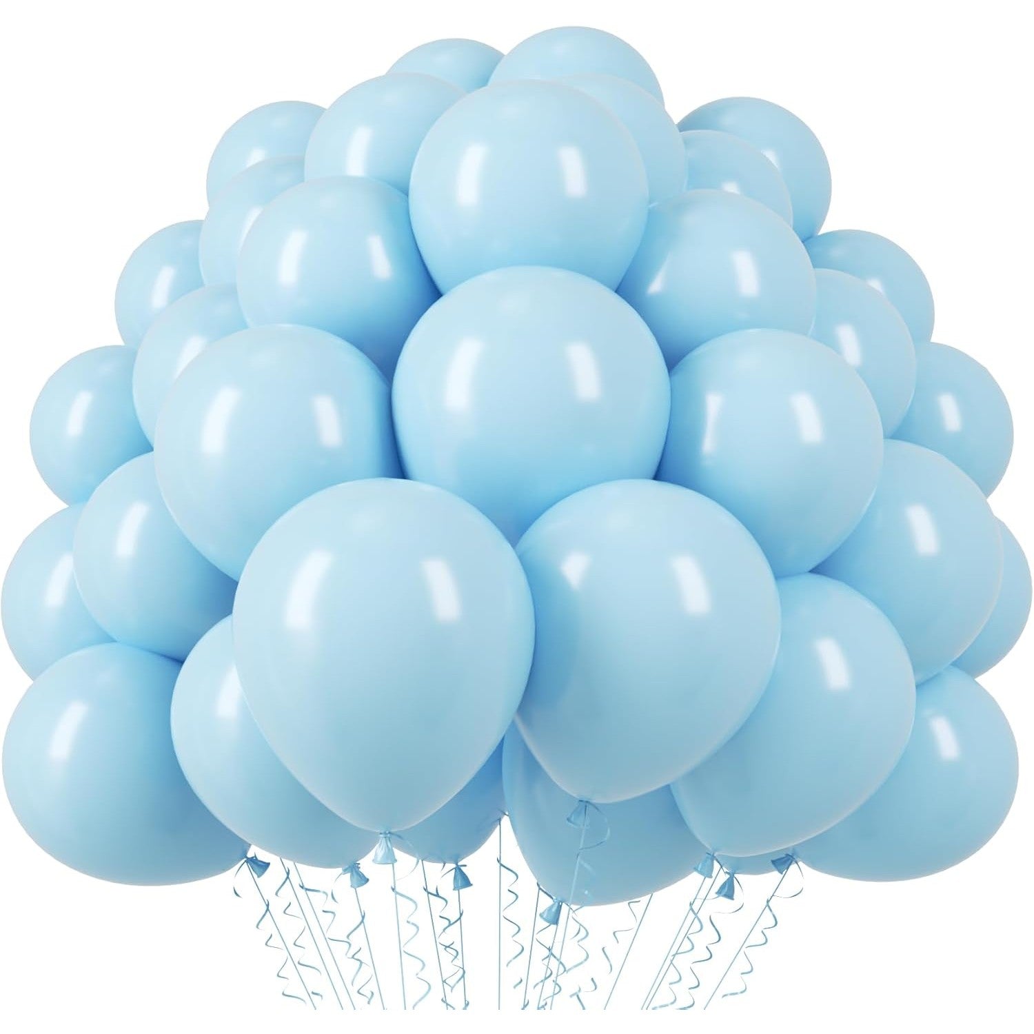 Set 10 Baloane din Latex, Model Party, 13 cm, 1 g, Bleu