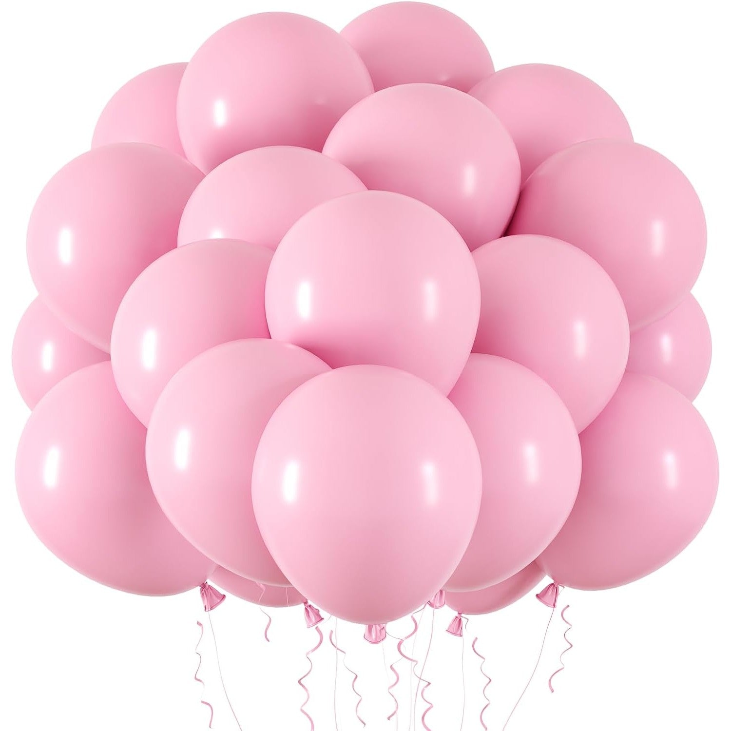 Set 10 Baloane din Latex, Model Party, 13 cm, 1 g, Roz