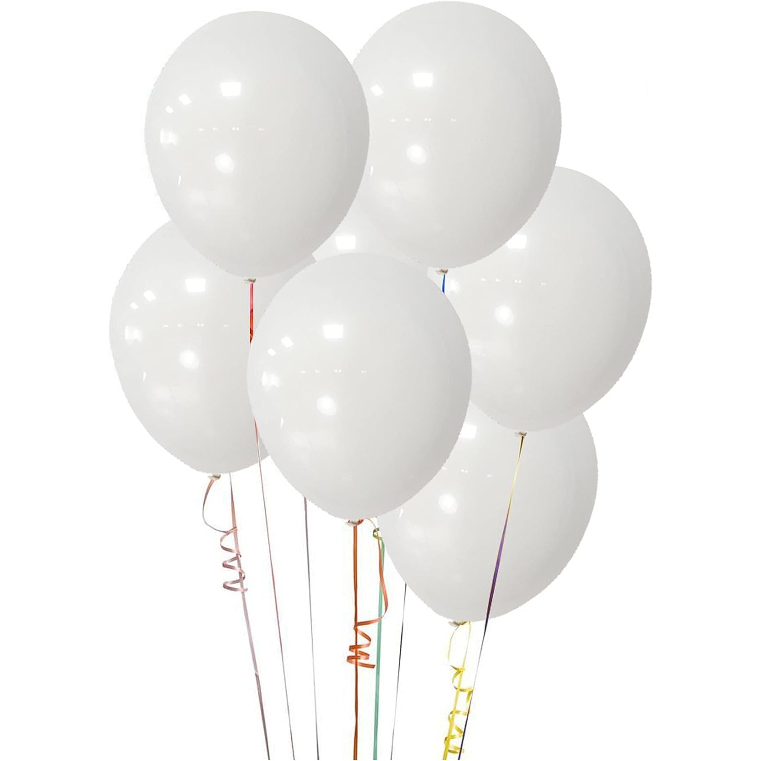 Set 10 Baloane din Latex, Model Party, 23 cm, Albe, 2.2 g