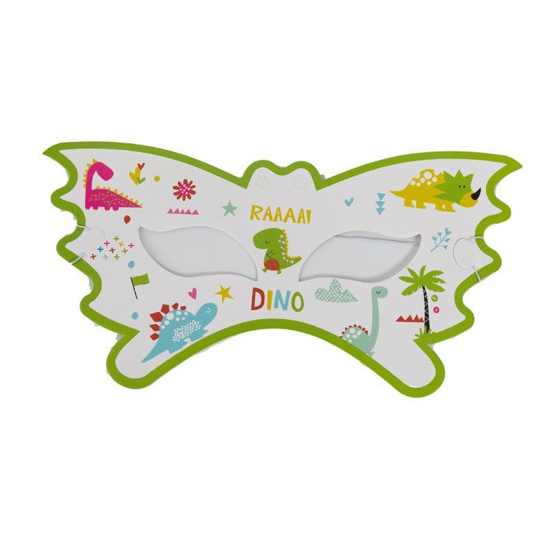 Set 10 Masti Decorative, Colectia Dino Park, 18 x 8 cm, din Carton, Multicolor