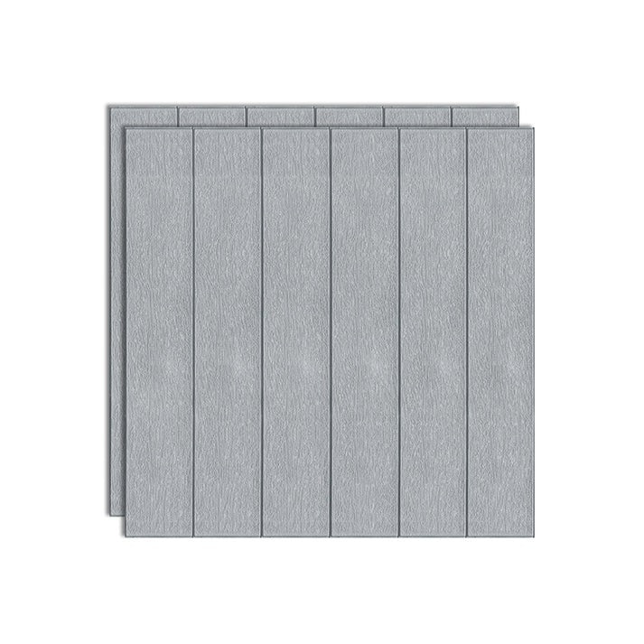 Set 10 Placi Tapet 3D, 70 x 70 cm, Grosime 3 mm, din Rasina, Tip Placi de Lemn, Suprafata Acoperita 4.9 mp, Gri