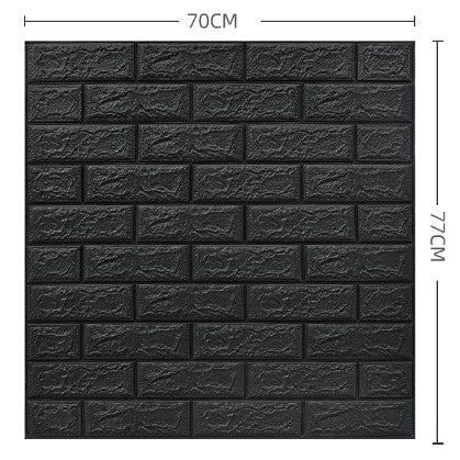 Set 10 Placi Tapet 3D, 70 x 77 cm, Grosime 3 mm, din Polietilena, Model Caramida, Suprafata acoperita 5.3 mp, Gri Antracit