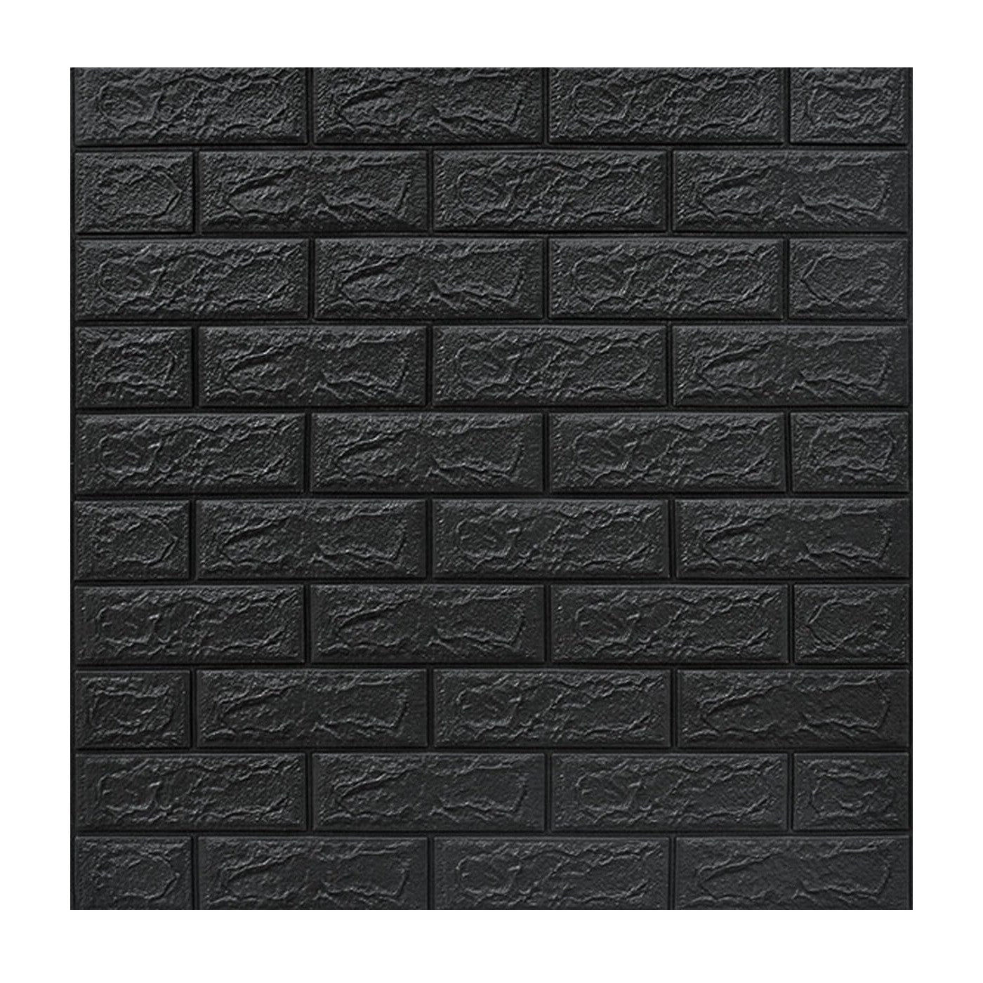 Set 10 Placi Tapet 3D, 70 x 77 cm, Grosime 3 mm, din Polietilena, Model Caramida, Suprafata acoperita 5.3 mp, Gri Antracit