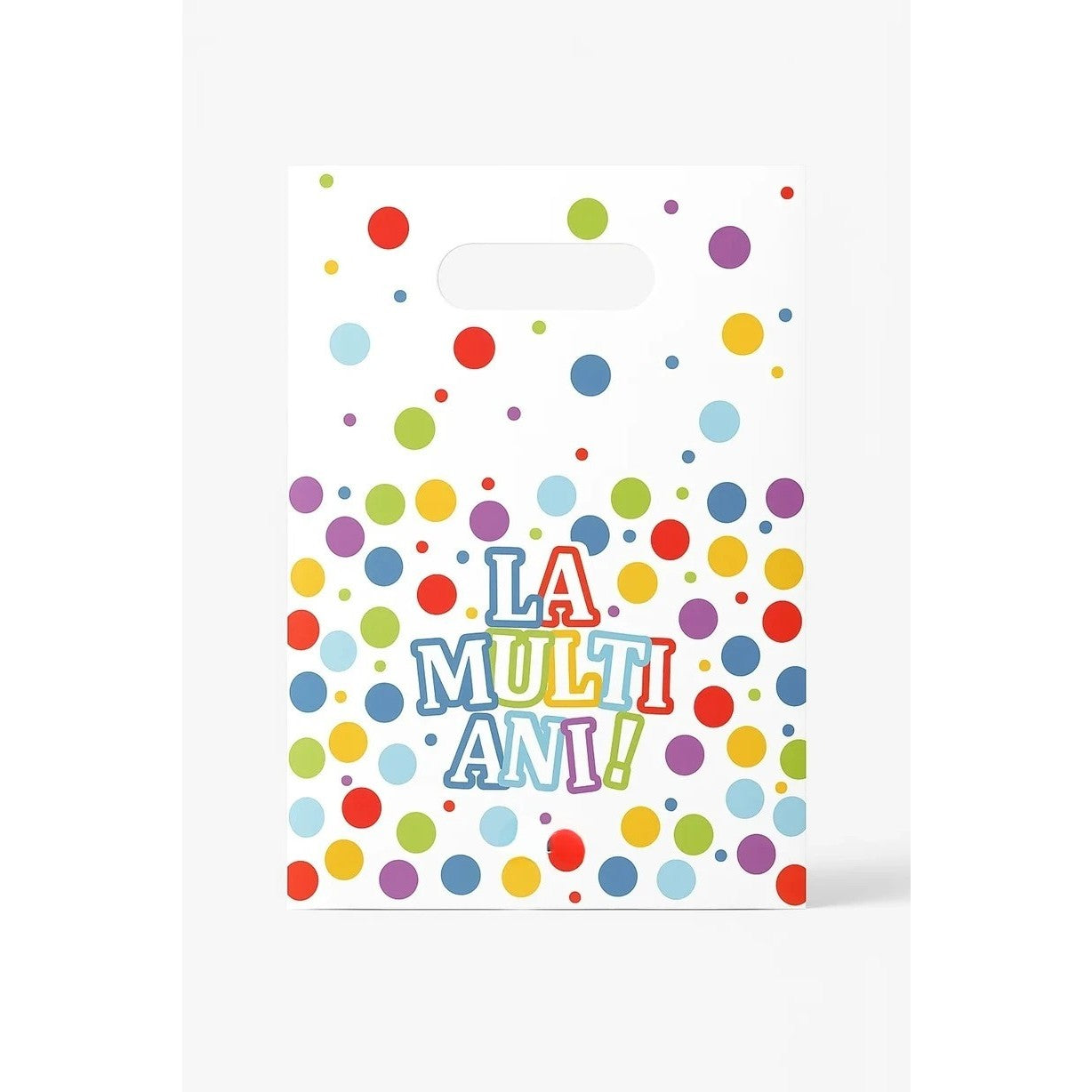 Set 10 Pungi de Cadou, Colectia LA MULTI ANI, 16.5 x 25 cm, din Plastic, Multicolor