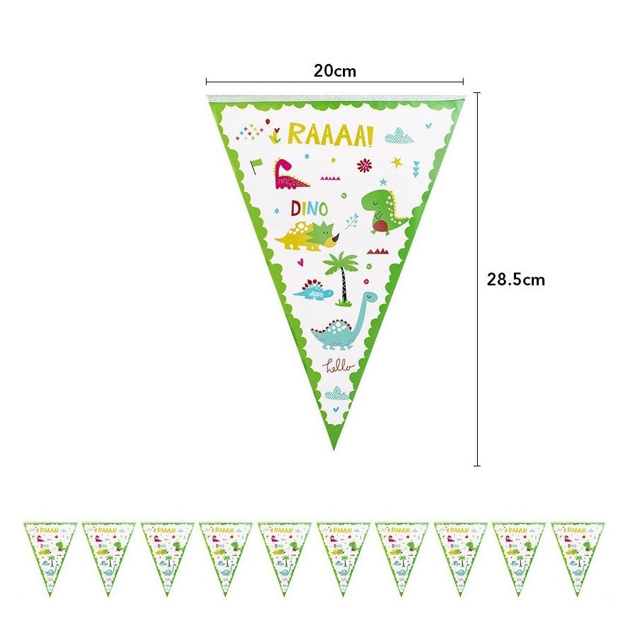 Set 10 Stegulete Tip Banner, Colectia Dino Park, 28.5 x 20 cm, din Hartie Cretata, Multicolor