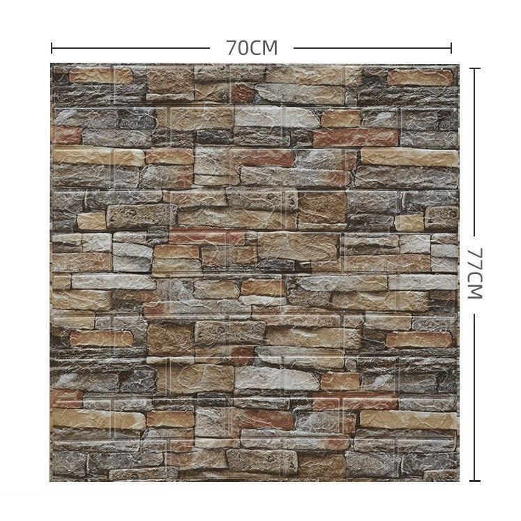 Set 10 Placi de Tapet, Autoadezive, 70 x 77 cm, 2.5 mm Grosime, Suprafata Acoperita 5.3 mp, din PVC, Model Caramida, Roscat