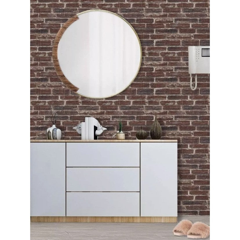 Set 10 Placi de Tapet, Autoadezive, 70 x 77 cm, 4 mm Grosime, Suprafata Acoperita 5.3 mp, din PVC, Model Caramida Rosie, Caramiziu