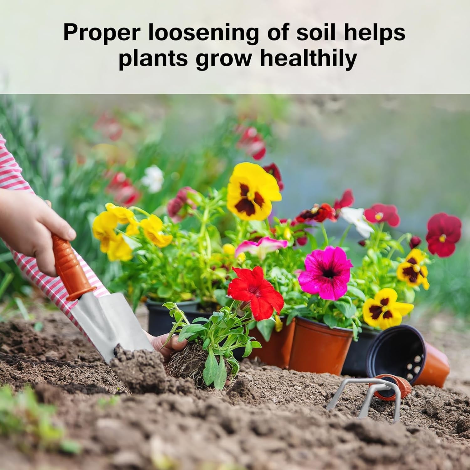 Set 10 Unelte de Gradina, pentru Plantare Prelucrare Sol si Ingrijire Plante, Manere Portocalii, Material PVC si Otel Inoxidabil, Cutie Inclusa, 37x28x7 cm, Negru