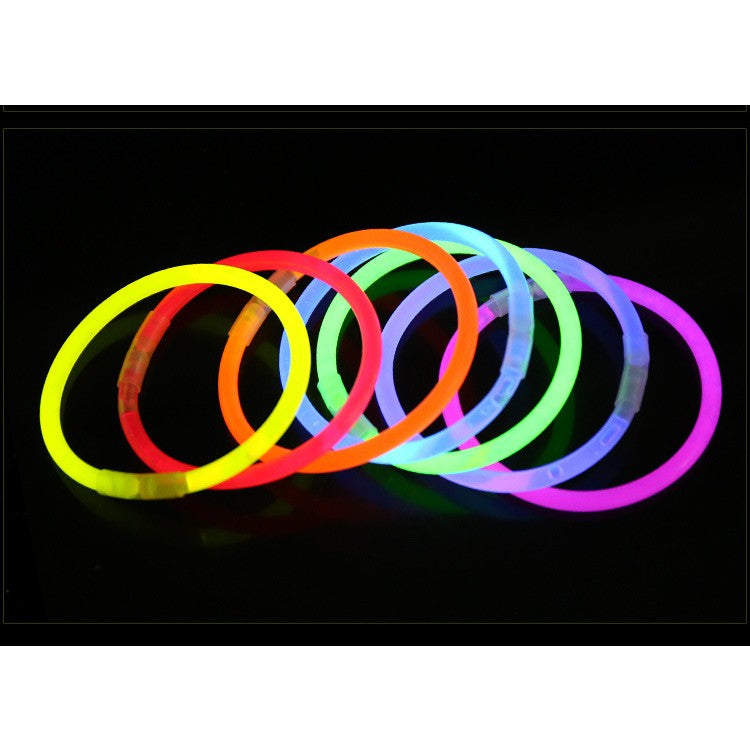 Set 100 Bratari Luminoase, pentru Petreceri, Fosforescente, Glow Sticks, 20 cm, Multicolor