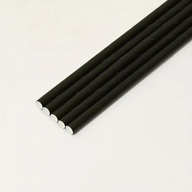 Set 100 Paie, din Hartie, 20 cm, Model Uni, Negru