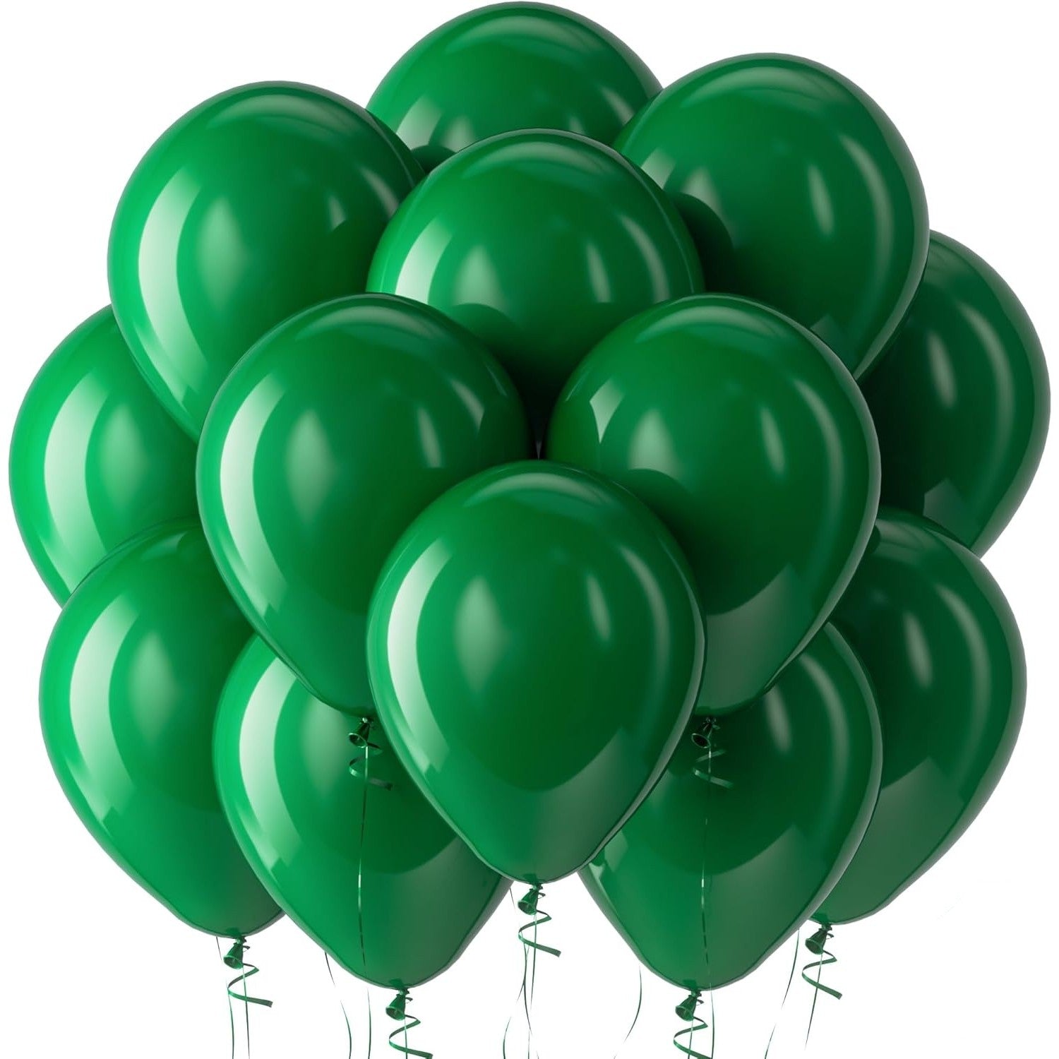 Set 12 Baloane, din Latex Standard, 13 cm, Verde Inchis