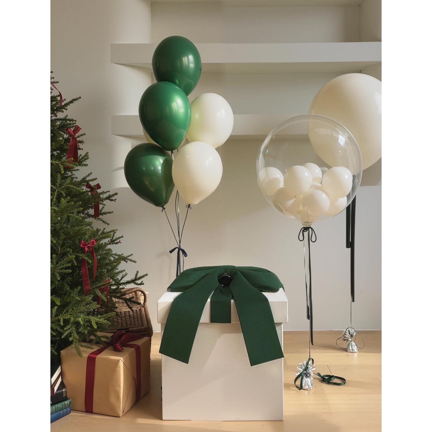 Set 12 Baloane, din Latex Standard, 13 cm, Verde Inchis