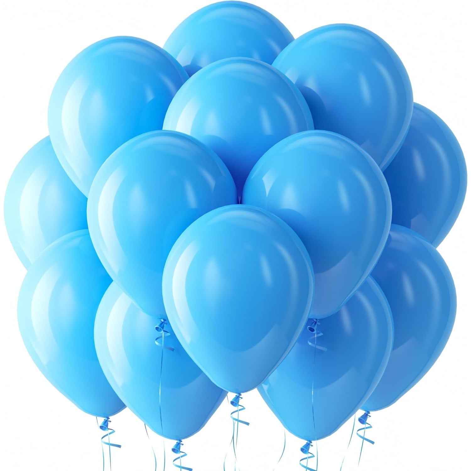Set 12 Baloane, din Latex Standard, 30 cm, Albastru Deschis