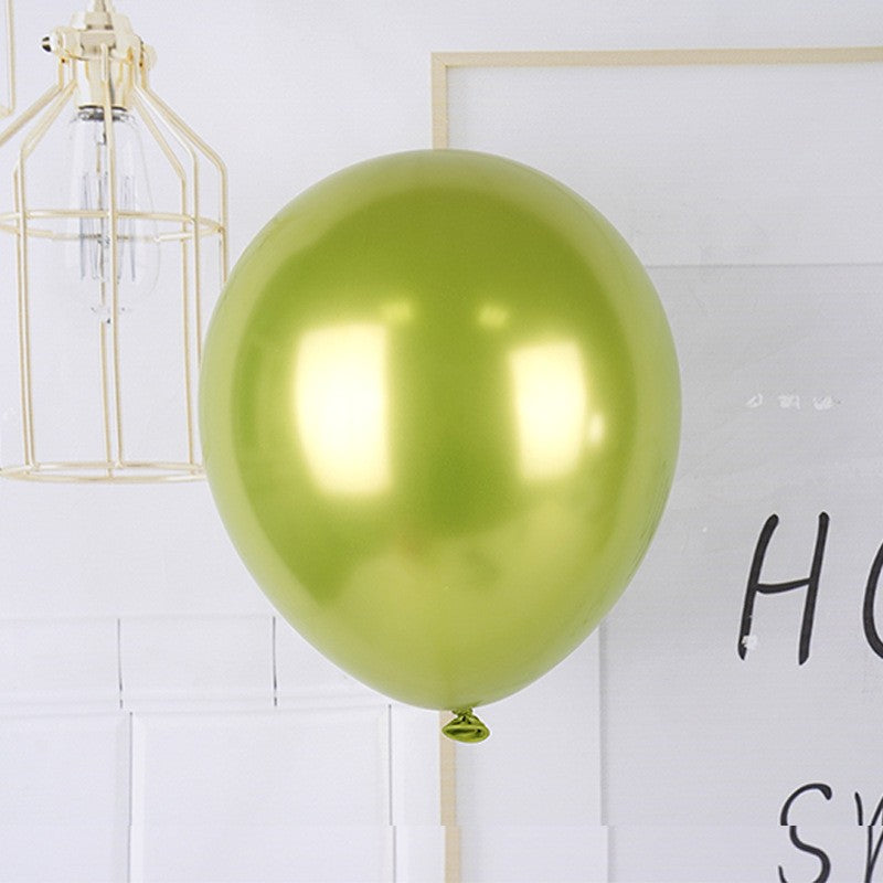 Set 12 Baloane, Flippy, din Latex Chrome, 13 cm, Verde Lime