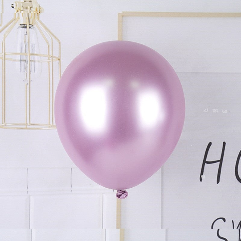 Set 12 Baloane, Flippy, din Latex Chrome, 25 cm, Mov Deschis