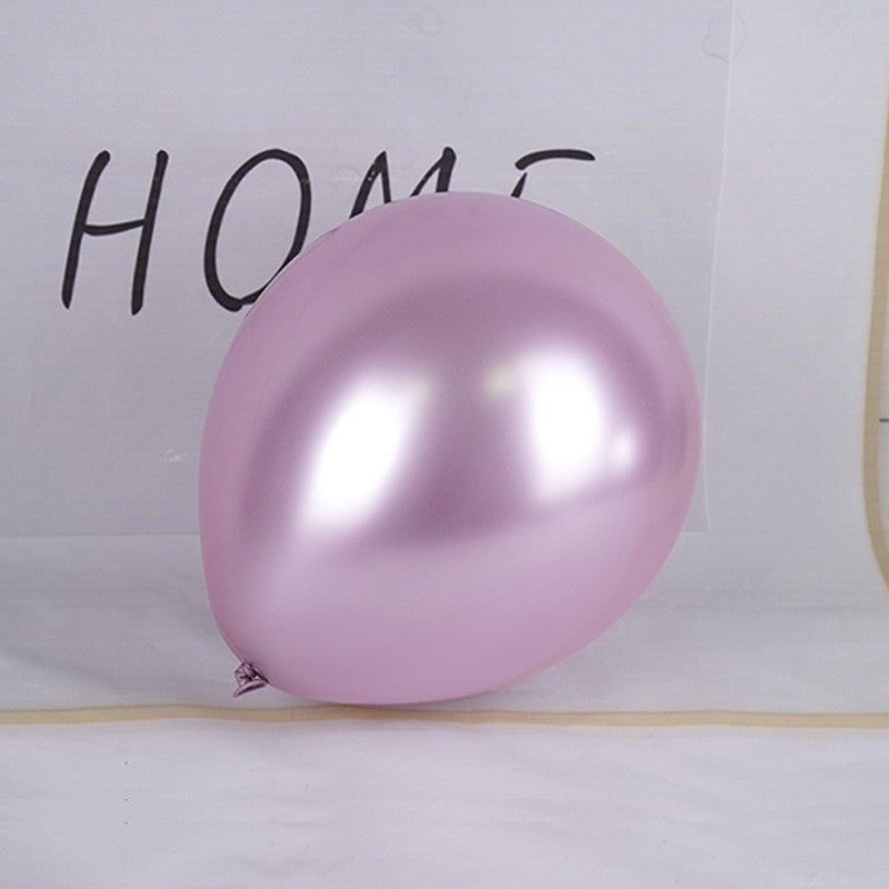 Set 12 Baloane, Flippy, din Latex Chrome, 25 cm, Mov Deschis