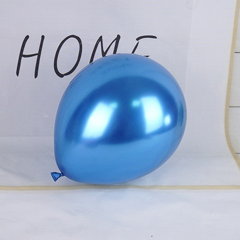 Set 12 Baloane, din Latex Chrome, 30 cm, Albastru Inchis