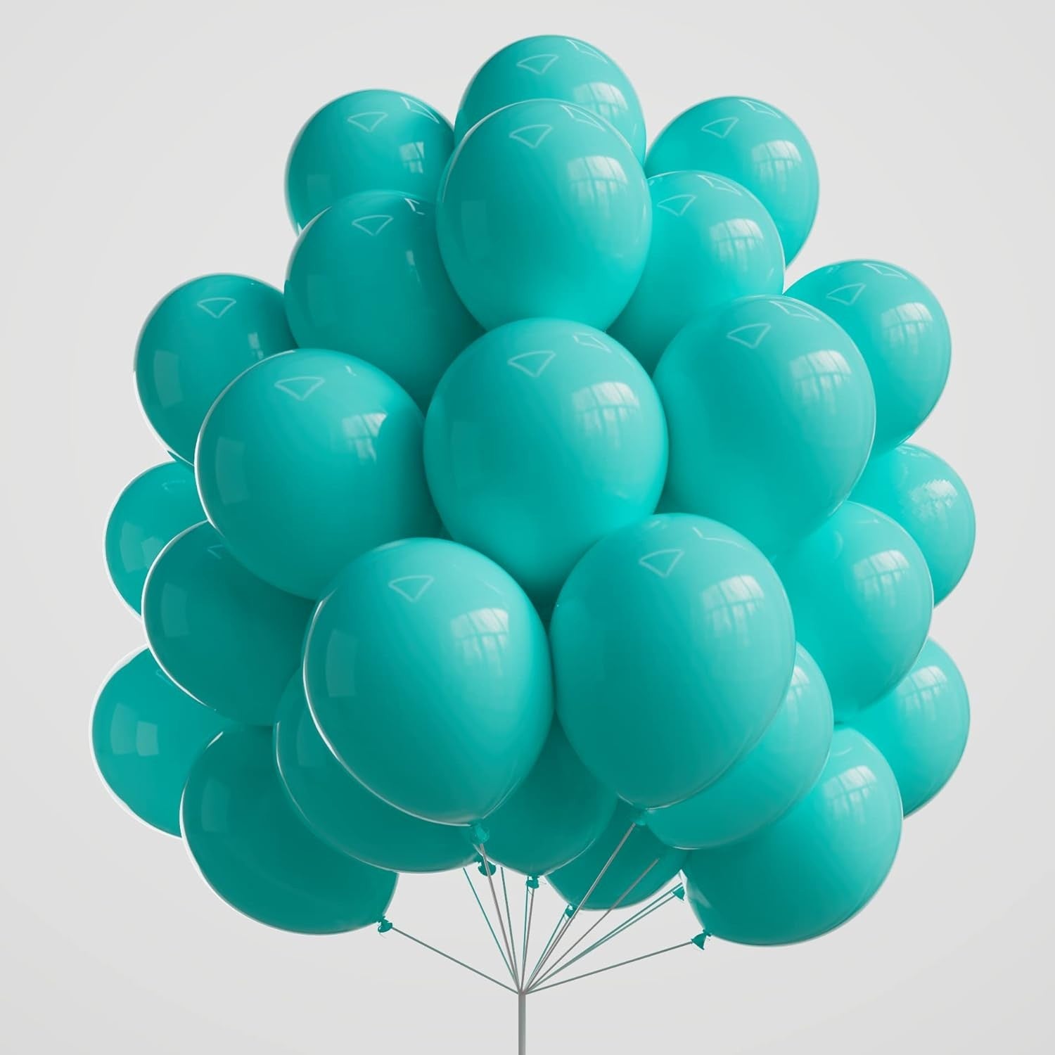 Set 12 Baloane, Flippy, din Latex Standard, 13 cm, Turcoaz
