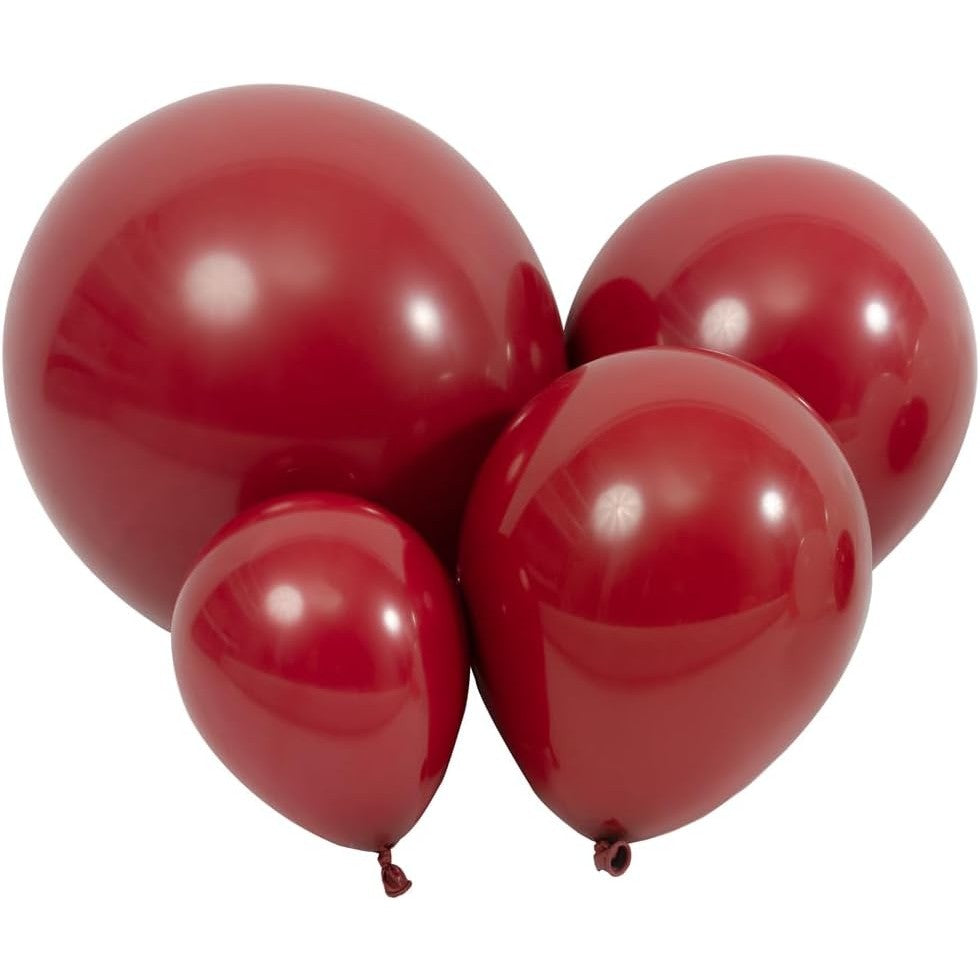 Set 12 Baloane, din Latex Standard, 25 cm, Rosu Inchis