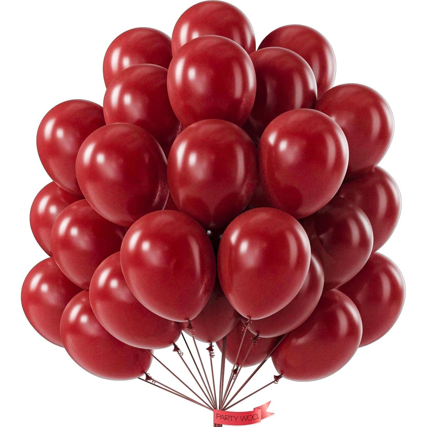 Set 12 Baloane, din Latex Standard, 30 cm, Rosu Inchis