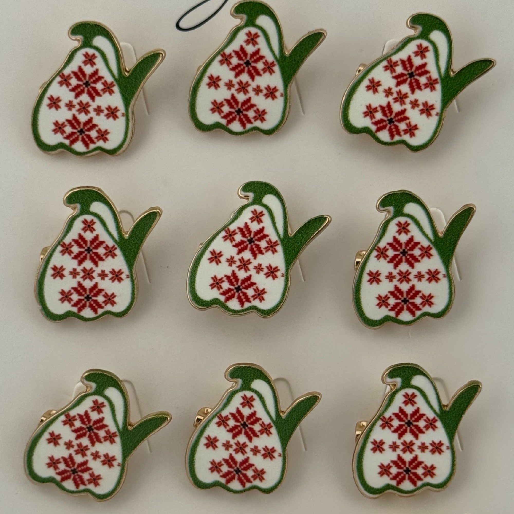 Set 12 Brose Martisor pentru Copii, Model Ghiocel cu Motiv Traditional, Multicolor