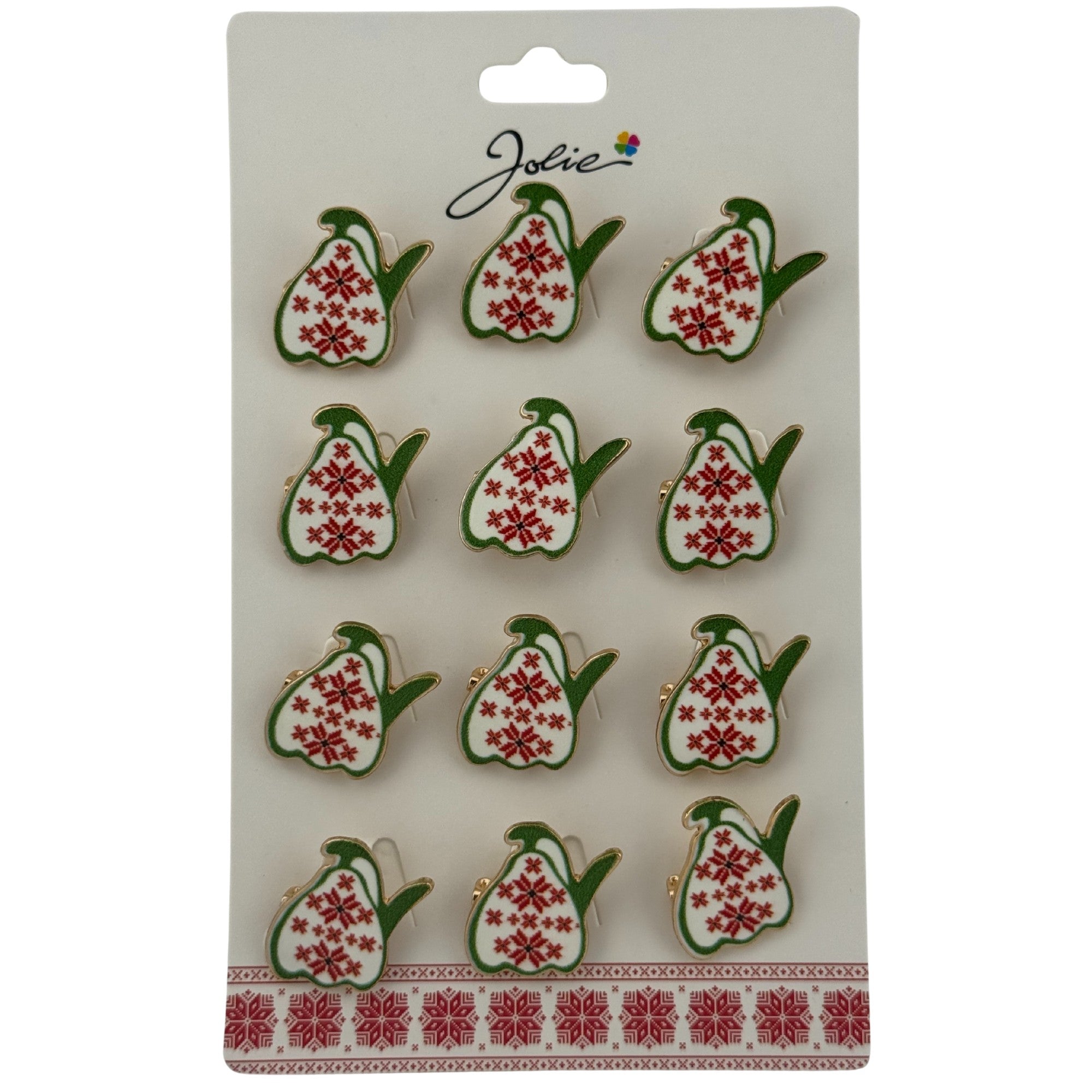 Set 12 Brose Martisor pentru Copii, Model Ghiocel cu Motiv Traditional, Multicolor