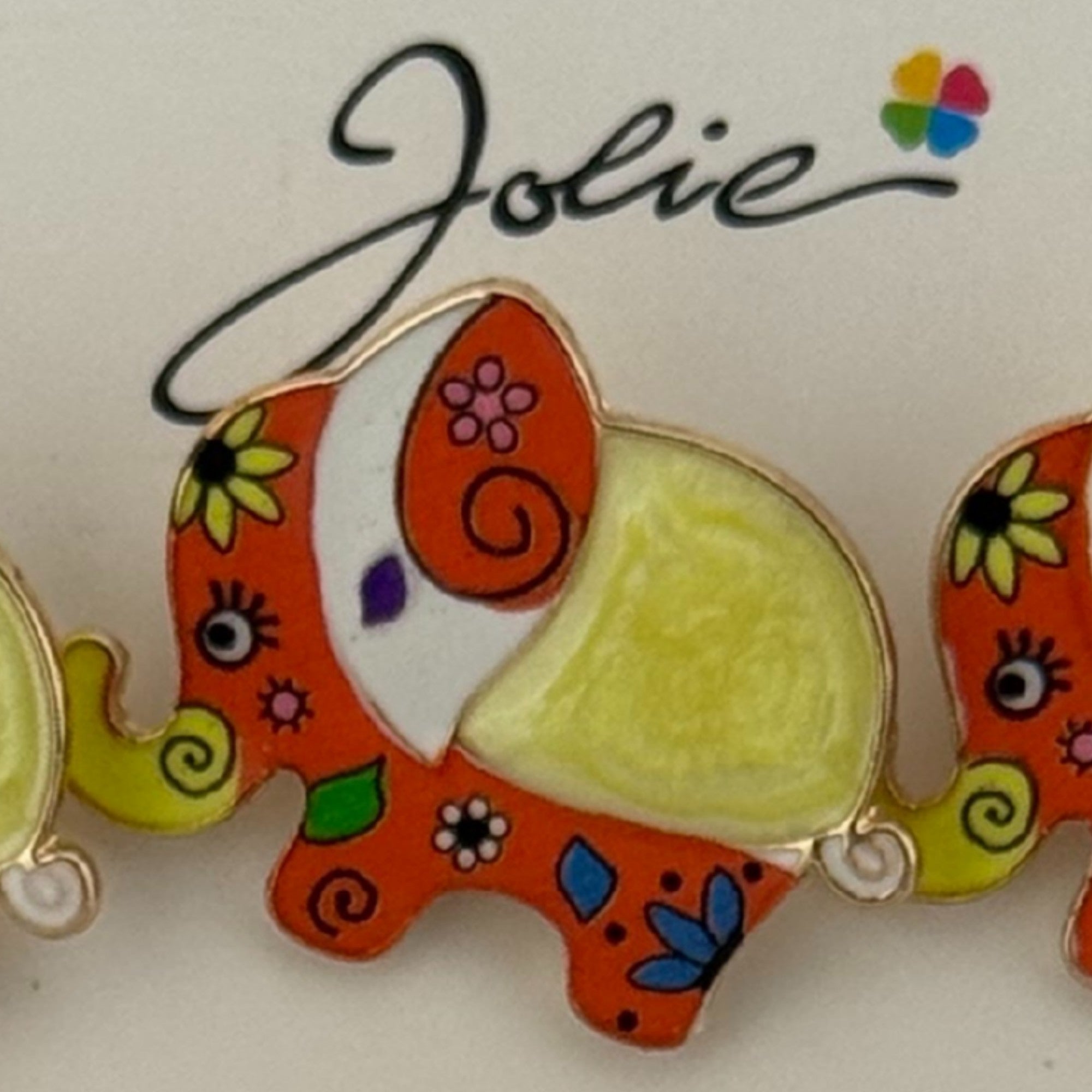 Set 12 Brose Martisor pentru Copii, Model Elefant cu Design, Multicolor