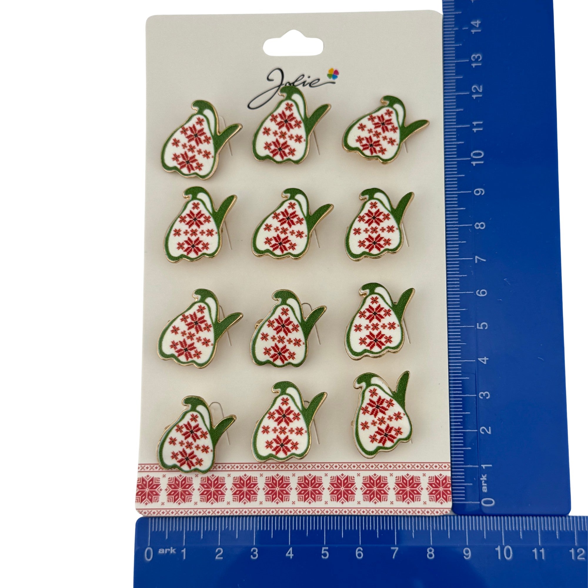 Set 12 Brose Martisor pentru Copii, Model Ghiocel cu Motiv Traditional, Multicolor