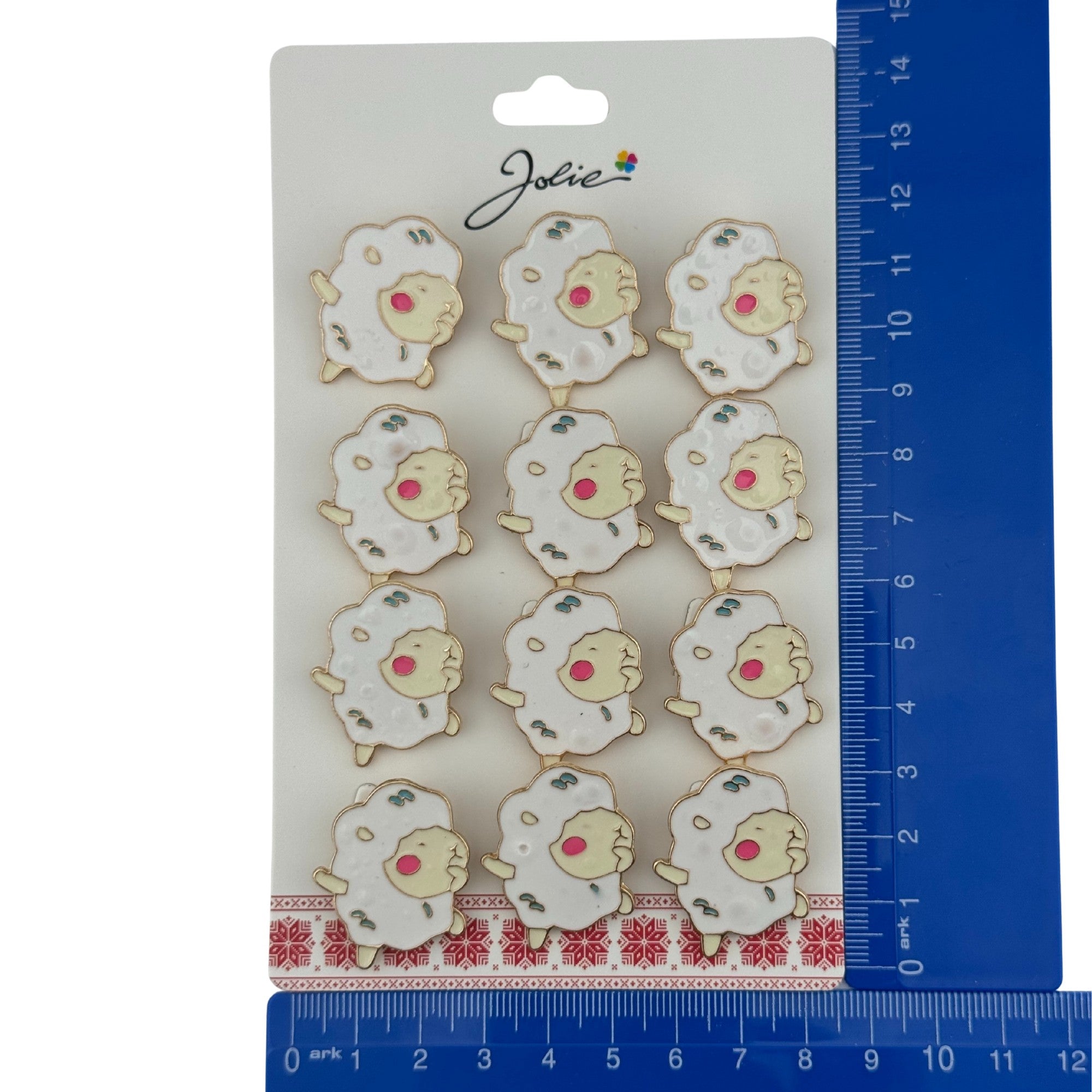 Set 12 Brose Martisor pentru Copii, Model Oita Dansatoare, Alb