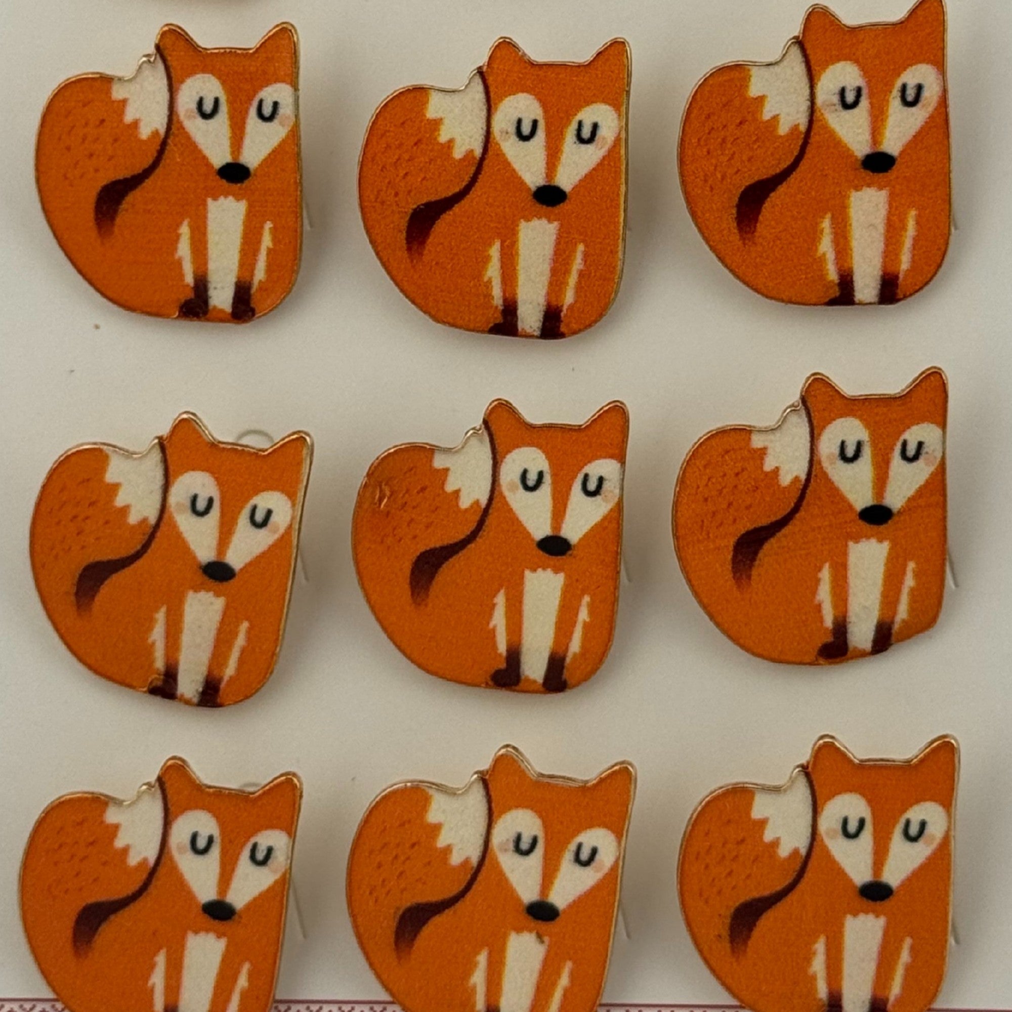 Set 12 Brose Martisor pentru Copii, Model Vulpe Timida, Portocaliu