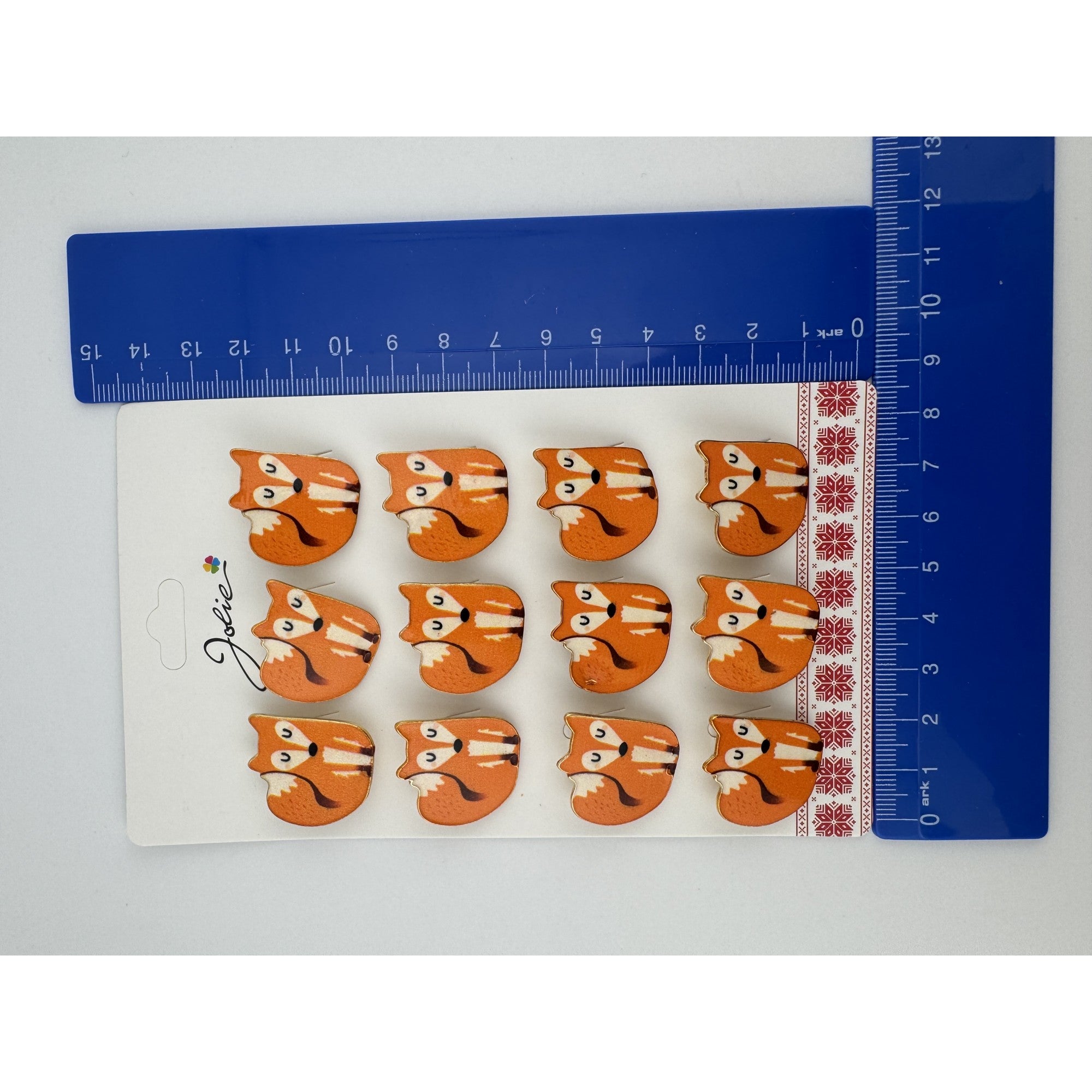 Set 12 Brose Martisor pentru Copii, Model Vulpe Timida, Portocaliu