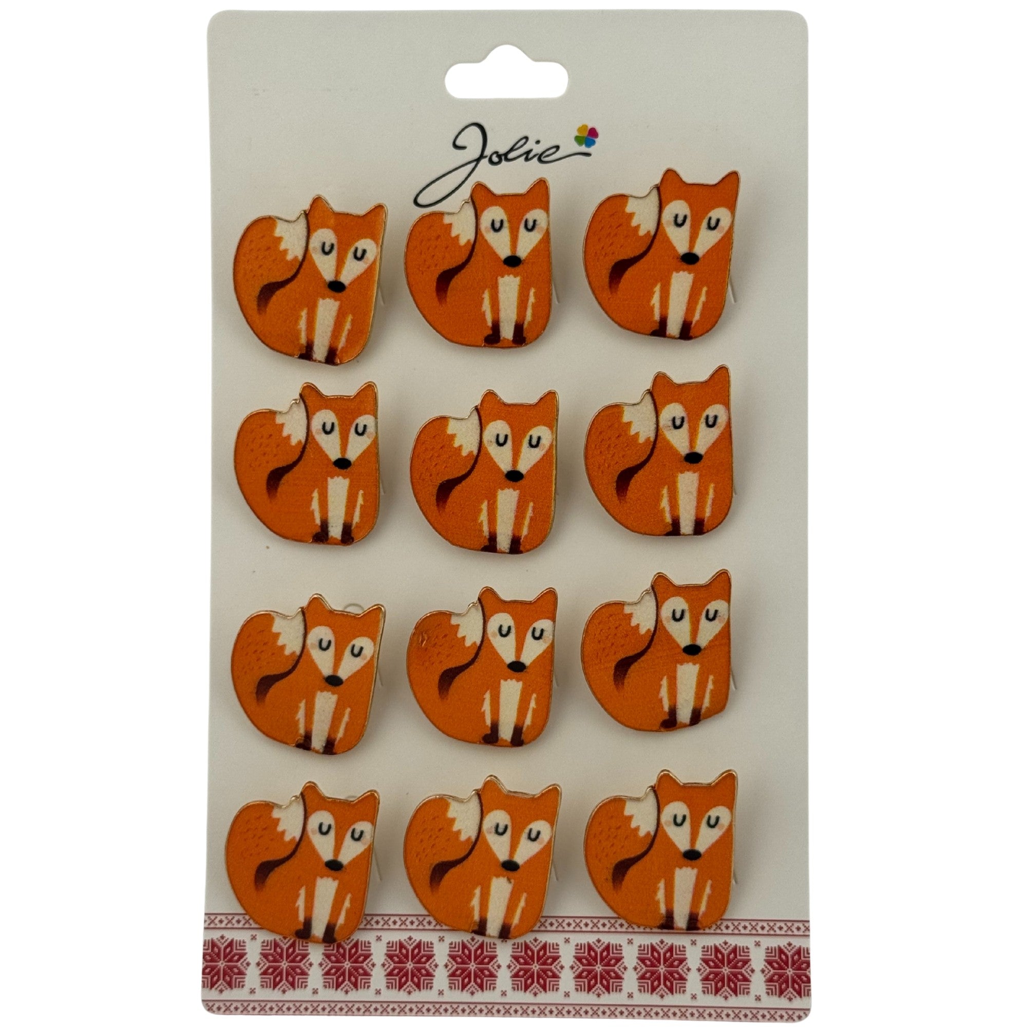 Set 12 Brose Martisor pentru Copii, Model Vulpe Timida, Portocaliu