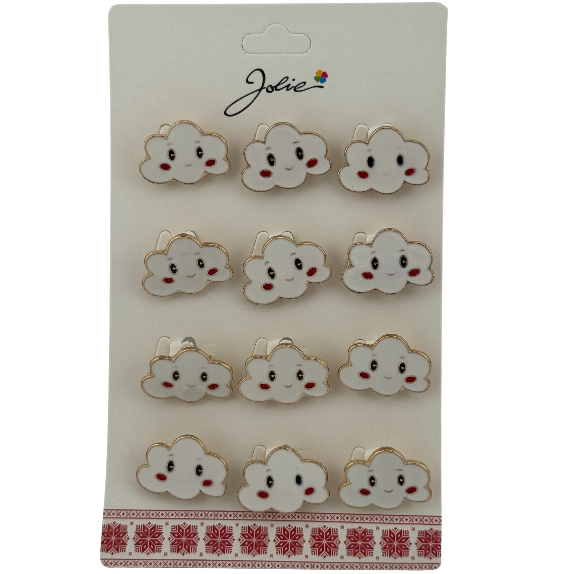Set 12 Brose Martisor pentru Copii, Jolie, Model Norisor, Alb