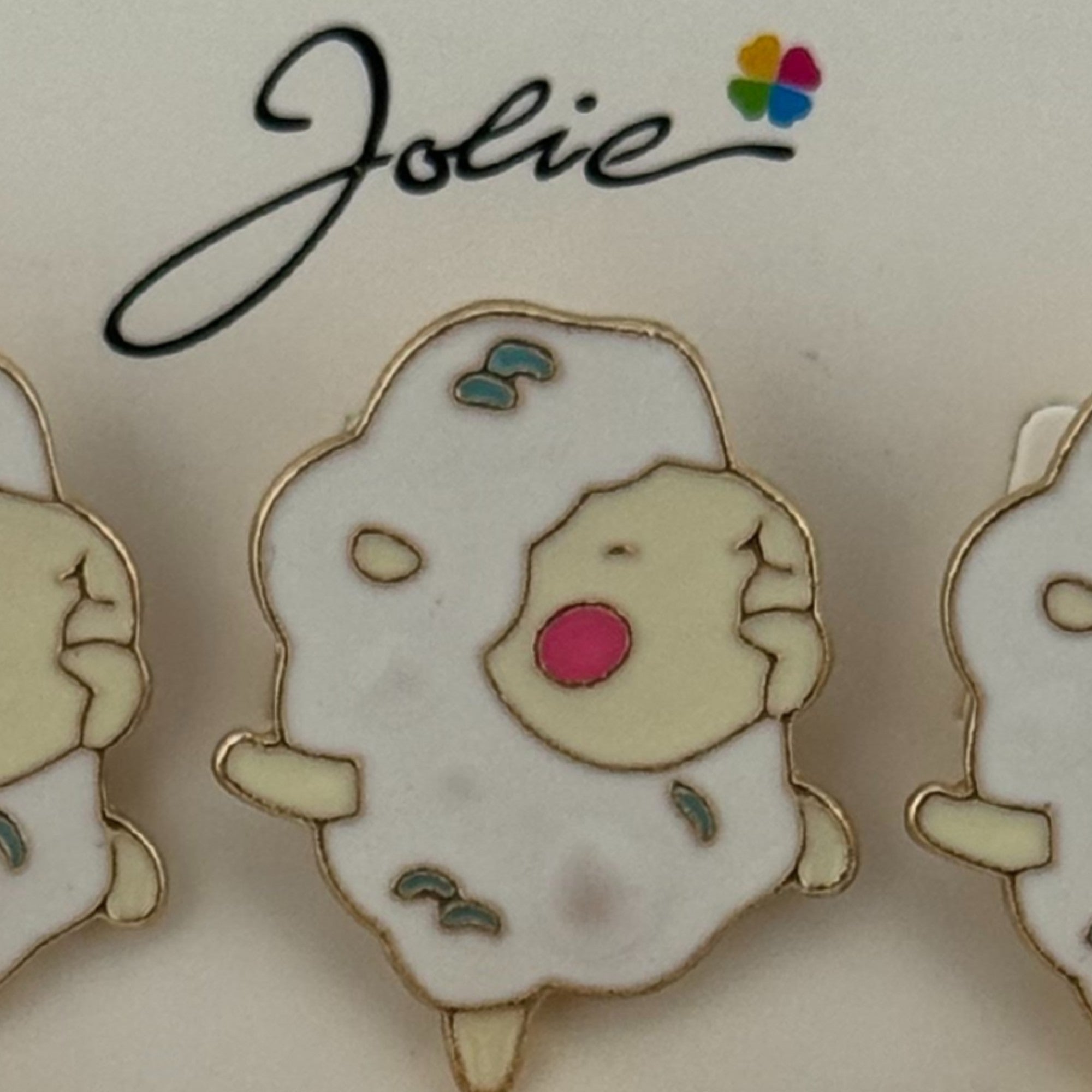 Set 12 Brose Martisor pentru Copii, Model Oita Dansatoare, Alb