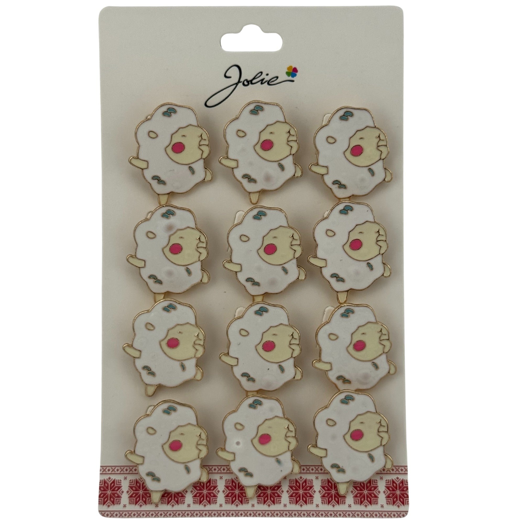 Set 12 Brose Martisor pentru Copii, Model Oita Dansatoare, Alb