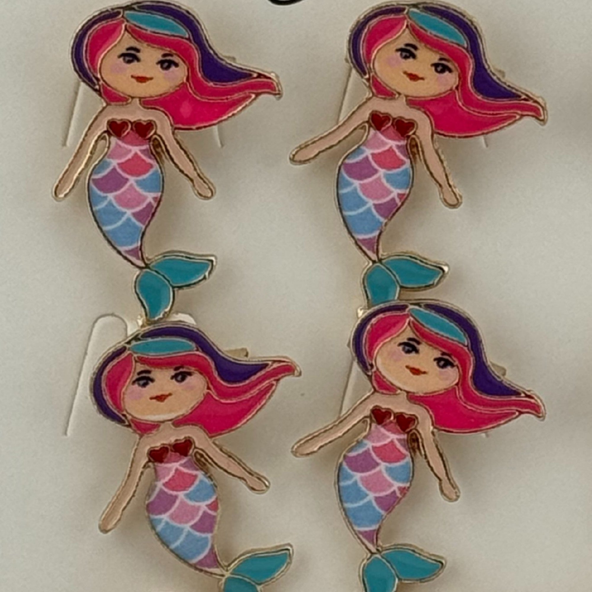 Set 12 Brose Martisor pentru Copii, Model Sirena, Multicolor