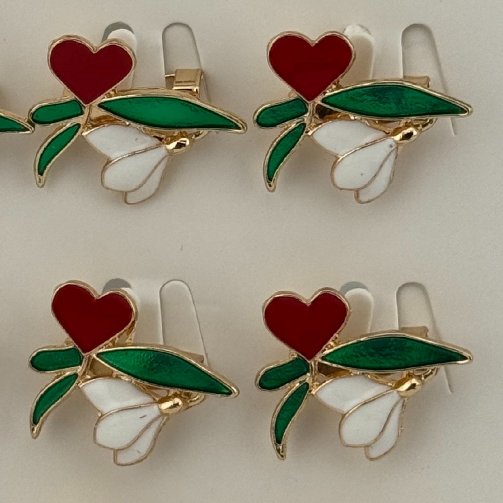 Set 12 Brose Martisor Primavara, Model Ghiocel cu Inima