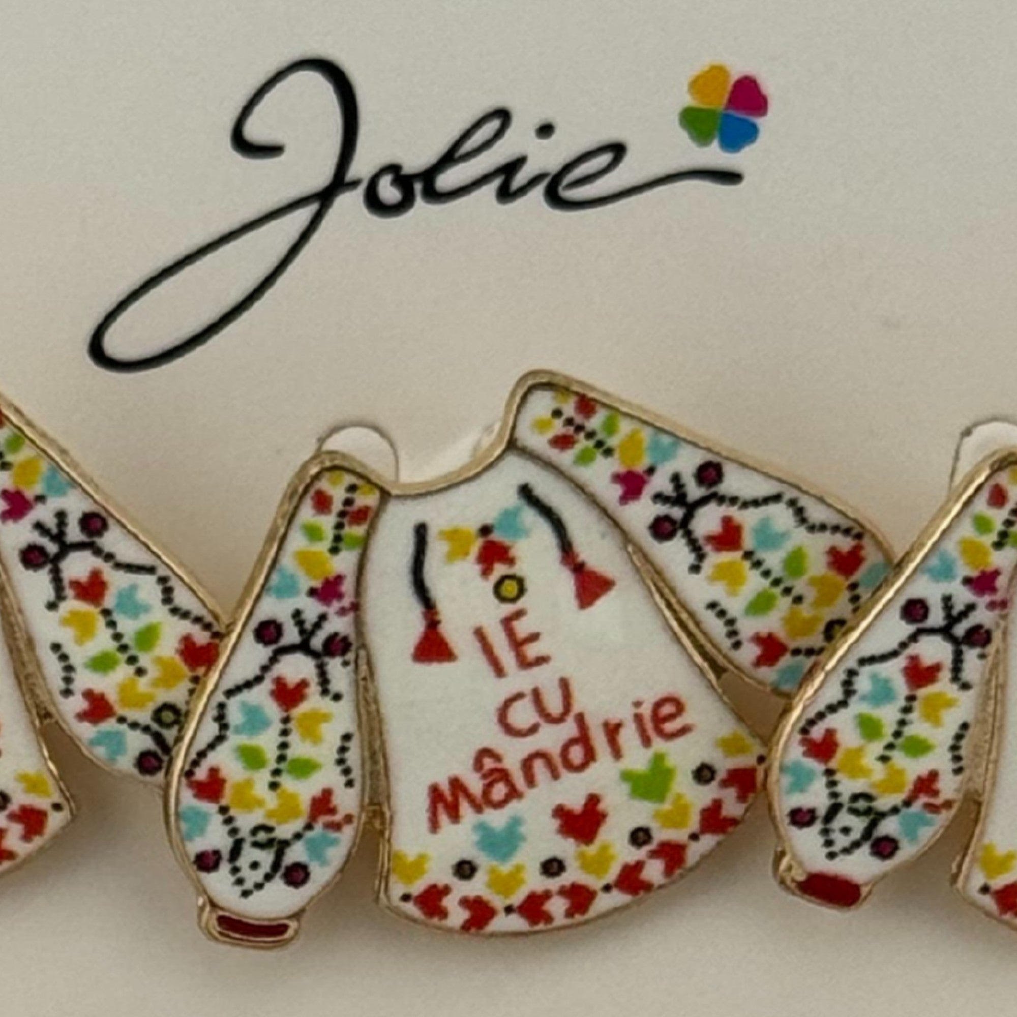 Set 12 Brose Martisor Primavara, Model Ie, Mesaj Ie cu Mandrie, Multicolor