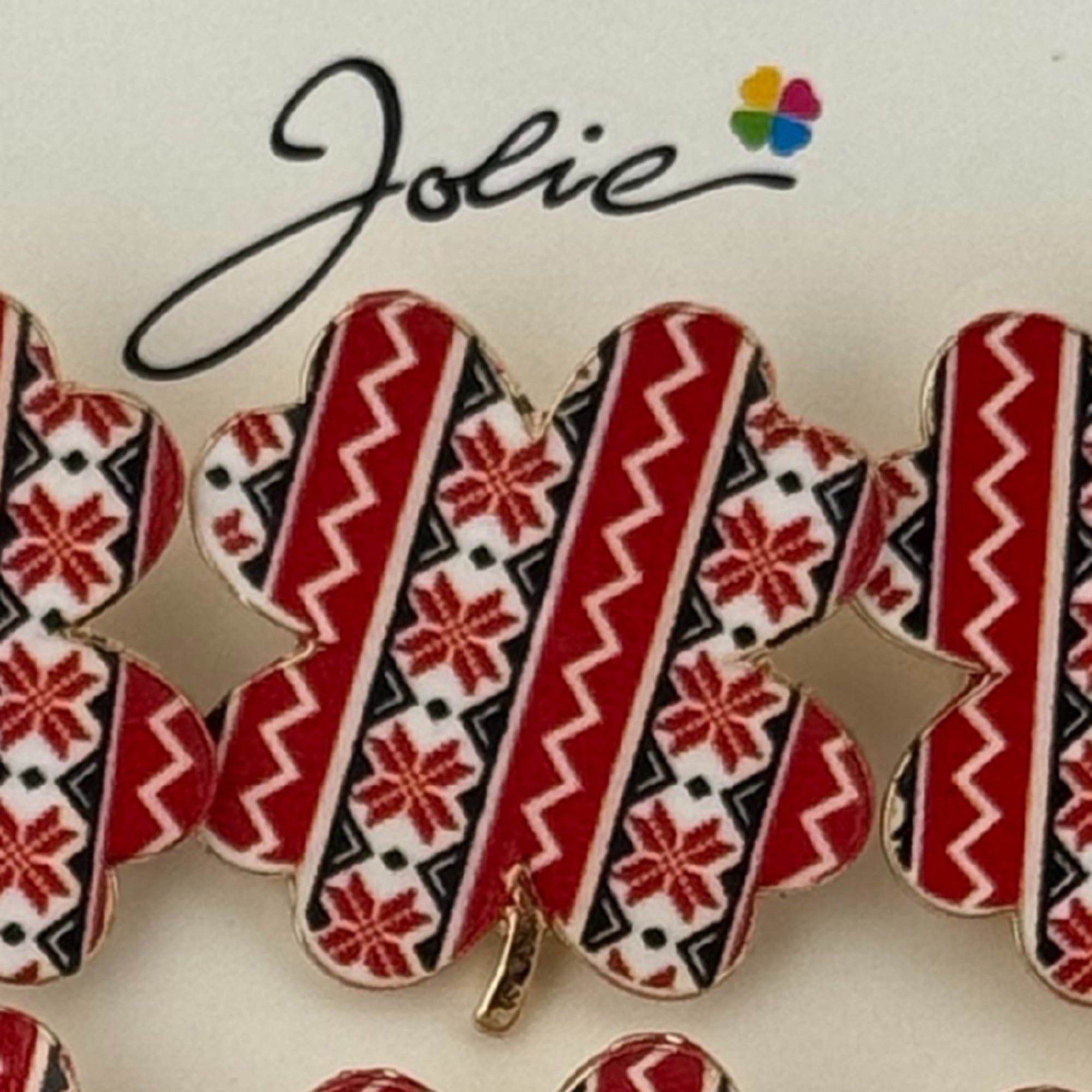 Set 12 Brose Martisor Primavara, Model Trifoi cu Motiv Traditional, Multicolor