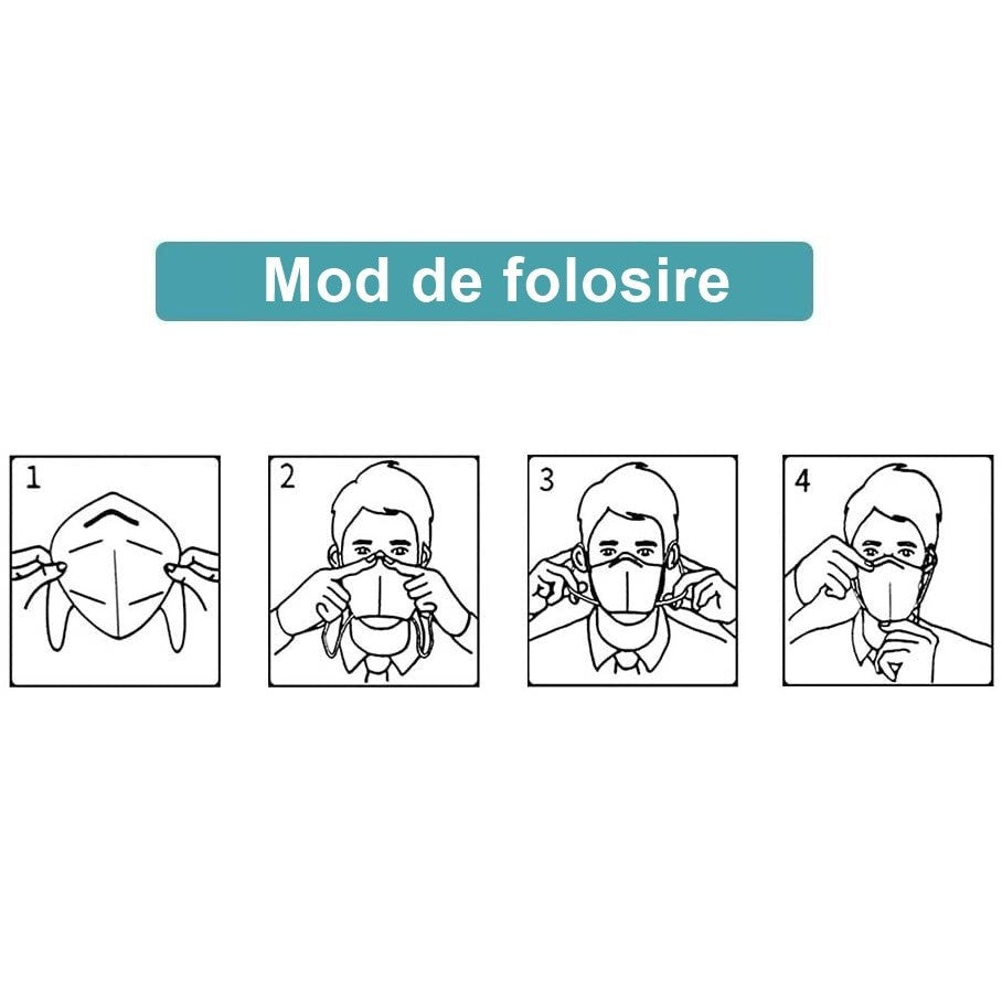 Set 12 bucati Masca de protectie faciala, ®️, de unica folosinta, FFP2 CE 2163, 5 straturi, nesterila, ambalaj individual, Alb