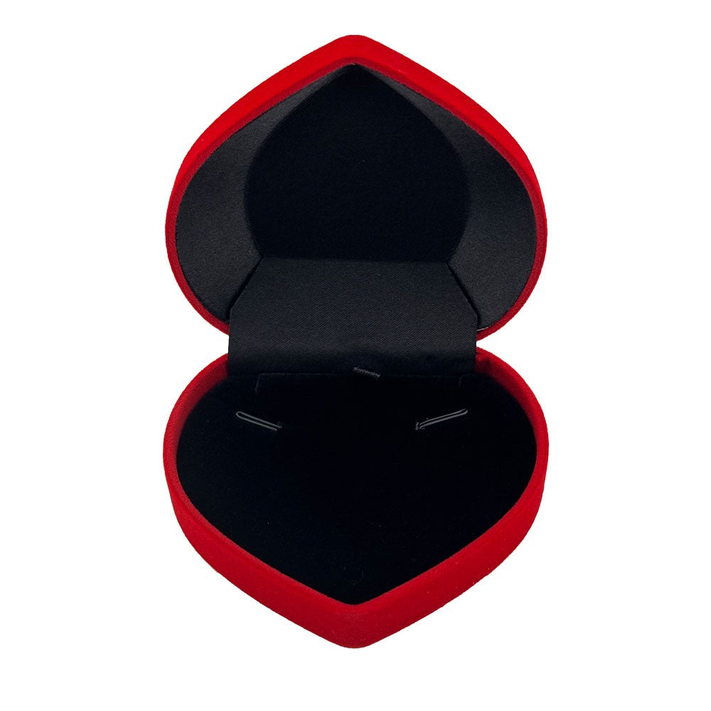 Set 12 Cutii de Bijuterii, Forma Inima, Exterior Catifea Rosie, pentru Ocazii Speciale, Usor de Transportat, 90x80x45 mm, Design Elegant