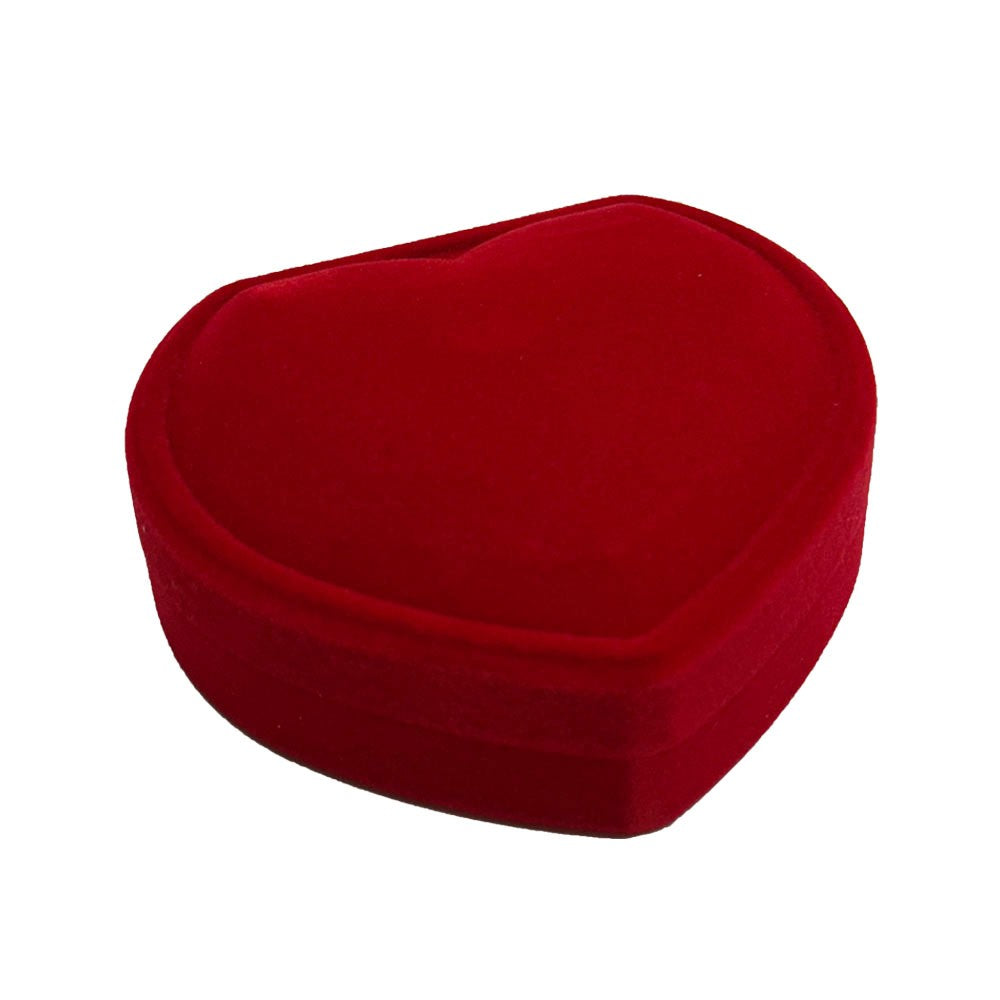 Set 12 Cutii de Bijuterii, Forma Inima, Exterior Catifea Rosie, pentru Ocazii Speciale, Usor de Transportat, 90x80x45 mm, Design Elegant