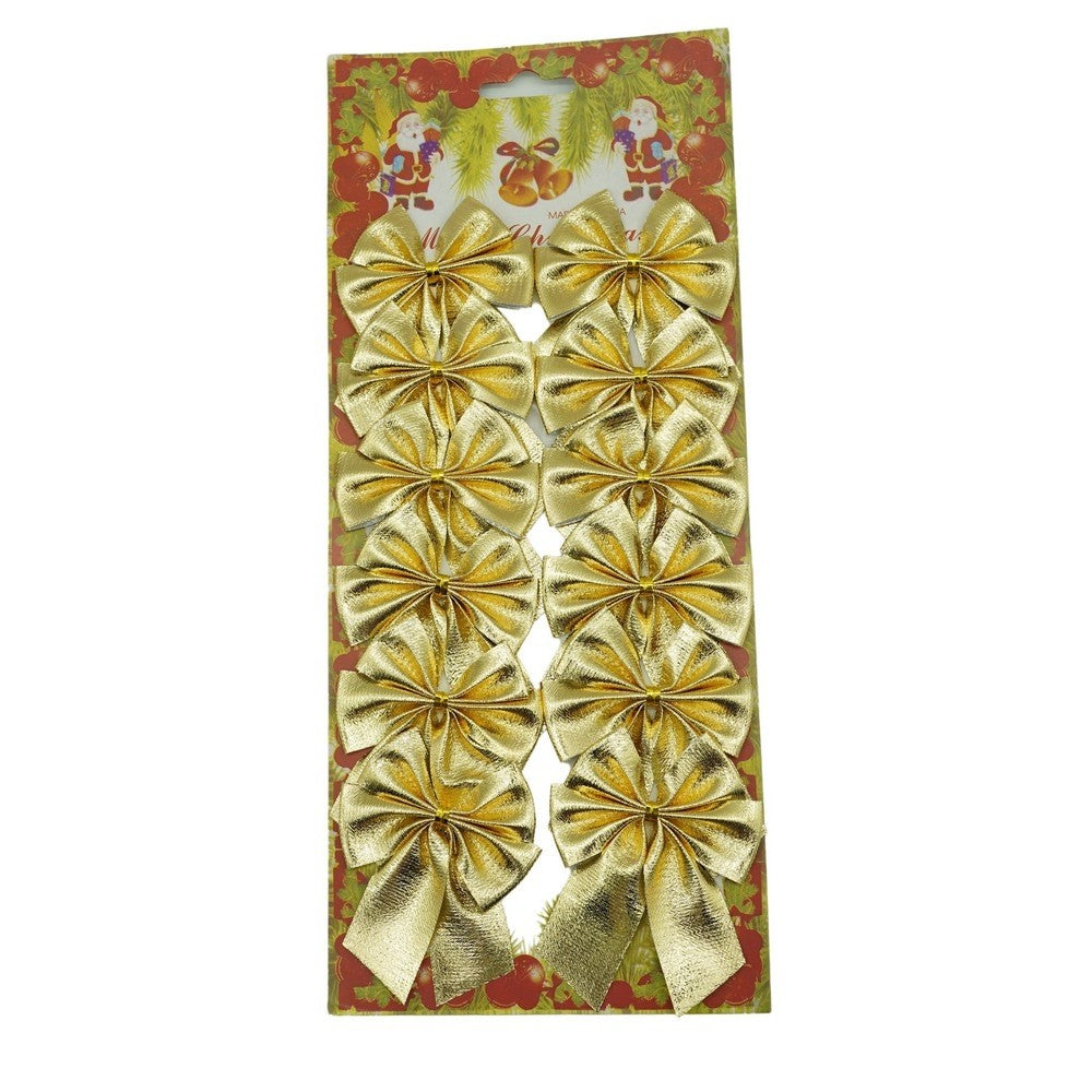 Set 12 fundite pentru brad, Aurii, 6 x 8 cm, din poliester