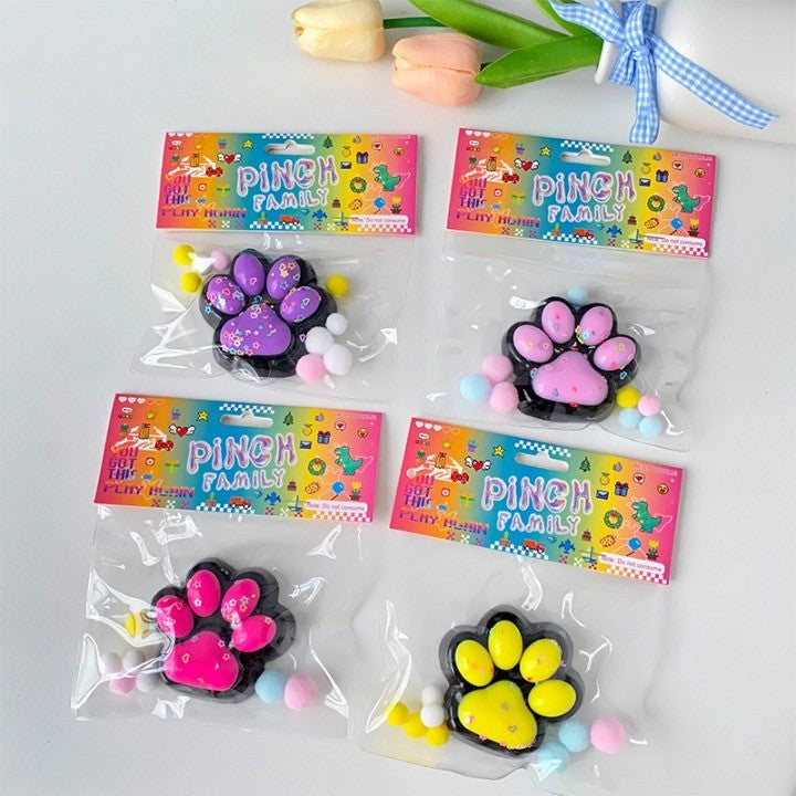 Set 12 Jucarii Antistres Squishy, cu Revenire Lenta, Squeeze Pinch Family, Model Labuta de Pisica, 6.8x6.2 cm, 55g, Ambalaj Transparent, 4 Culori
