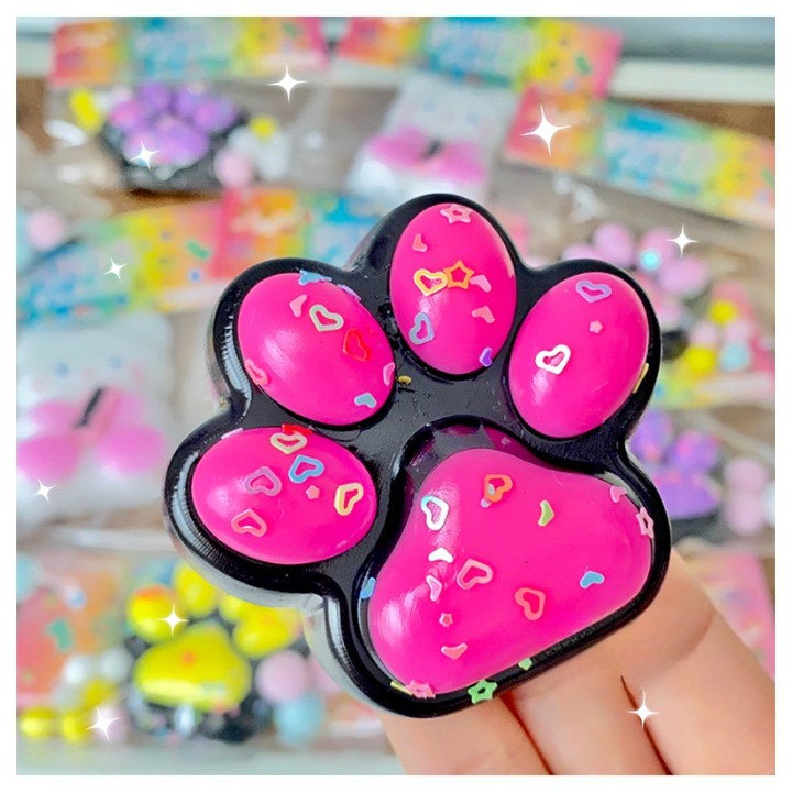 Set 12 Jucarii Antistres Squishy, cu Revenire Lenta, Squeeze Pinch Family, Model Labuta de Pisica, 6.8x6.2 cm, 55g, Ambalaj Transparent, 4 Culori