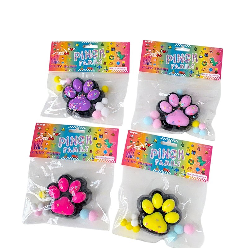 Set 12 Jucarii Antistres Squishy, cu Revenire Lenta, Squeeze Pinch Family, Model Labuta de Pisica, 6.8x6.2 cm, 55g, Ambalaj Transparent, 4 Culori